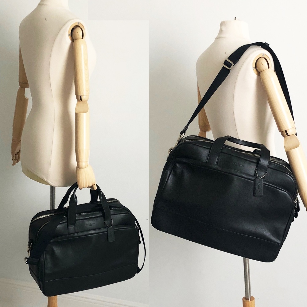 Coach Bag Hamilton Commuter Bag Messenger Brief Black Leather Style #F72224 NWOT - Picture 4 of 11